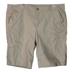 Eddie Bauer Shaw Beige Cotton-Blend Casual Shorts Size 18 With Pockets & Button